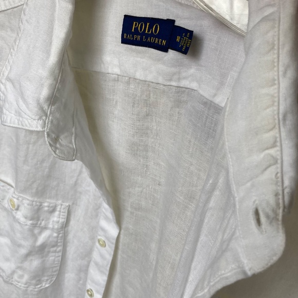 Ralph Lauren White Cotton Button Down Shirt - Picture 9 of 13